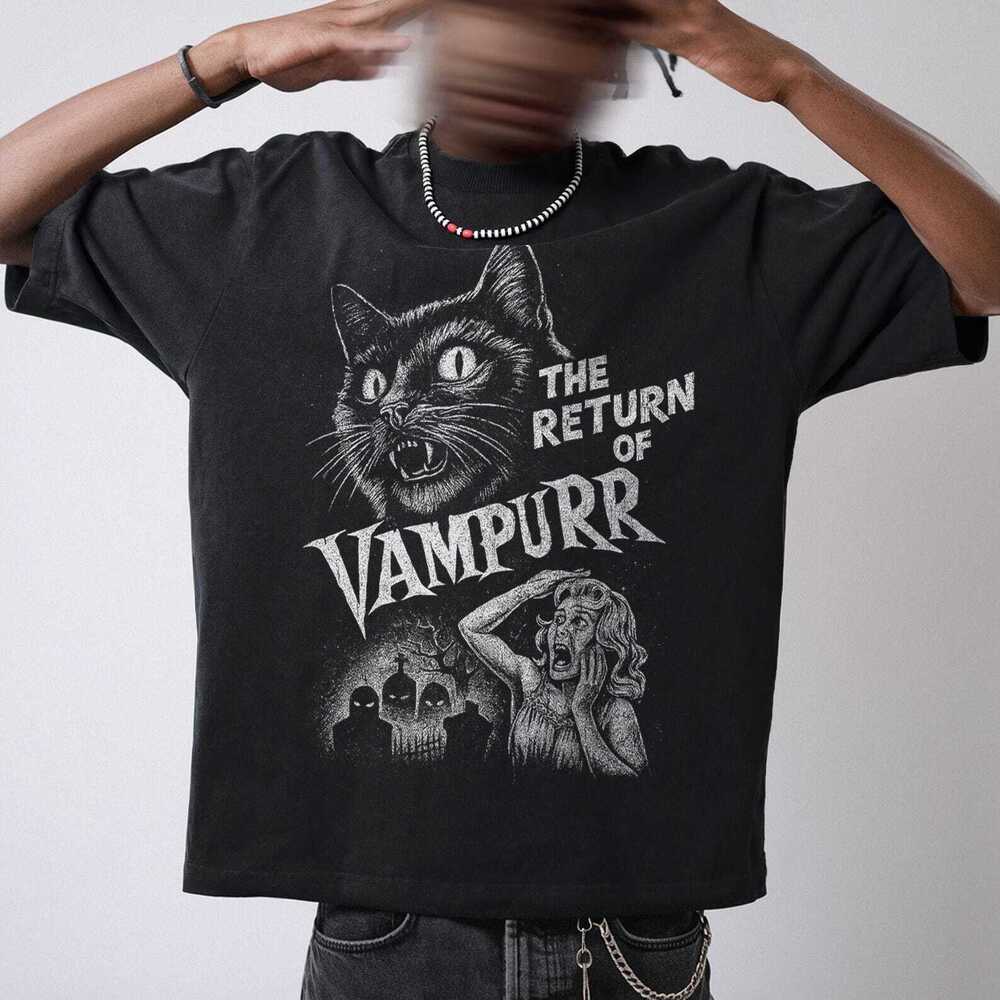 Horror Cat Movie Poster Tee